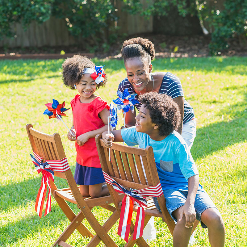 United Way of Greater Stark County Kids and Mom in Backyard
